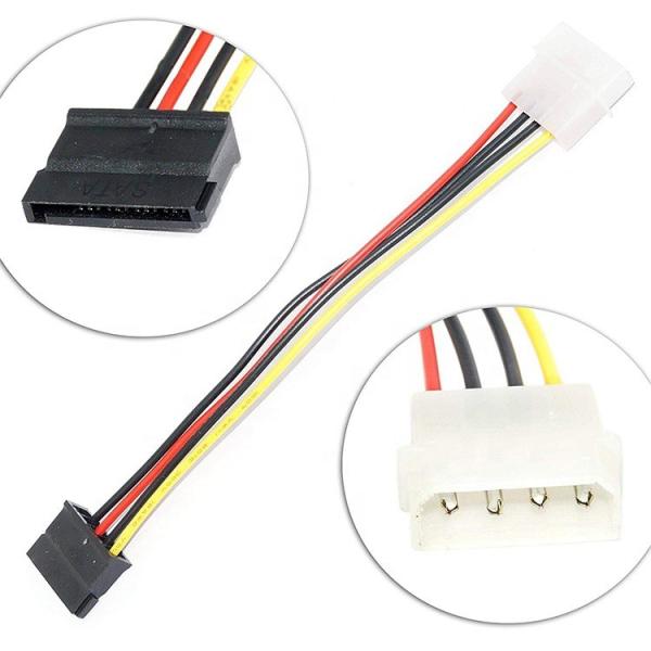 Quality Dual Molex 4 Pin To 8 Pin OD6mm SATA Extension Cable Hard Drive Power Cord for sale