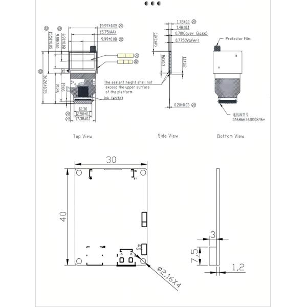 0.72 Inch Full Color Micro Oled Screen 4k Oled Microdisplay 1920*1200