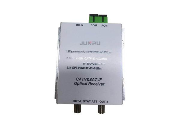 Quality Fiber 2 RF Out Optical Satellite Transmitter Receiver 47-2600mhz With Inside Wdm for sale