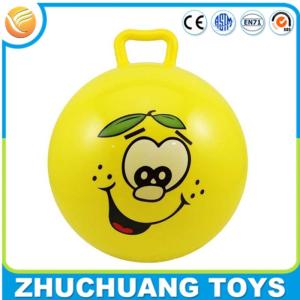 China pvc inflatable small bouncy hopper balls with handle wholesale