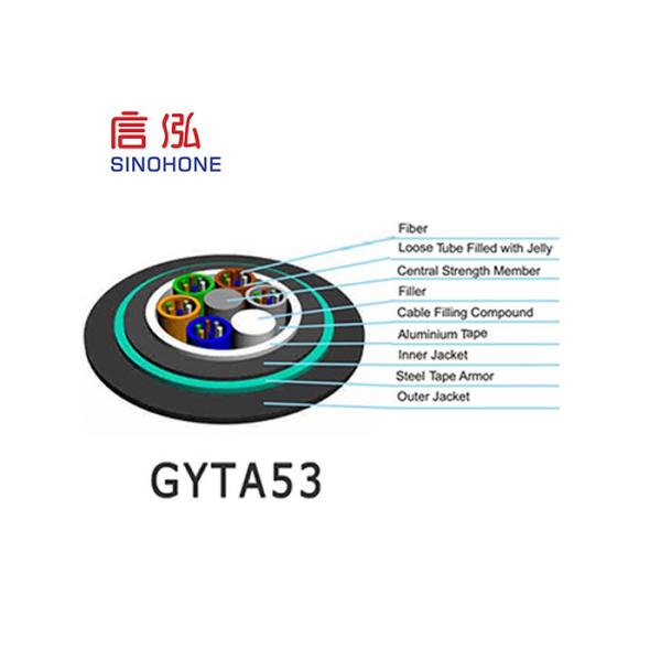 53 Direct Burial Armored Fiber Optic Cable Single Mode Moisture Proof