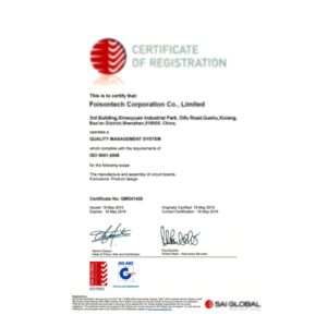 Foisontech Corporation Co., Limited Certifications