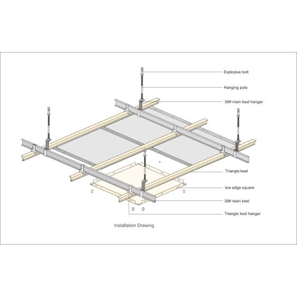 Soundproof House Interior False Ceiling , Suspended Aluminum Metal Ceiling 45×45cm