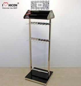 China 4-Caster Retail Store Custom Metal Floor Stand Leather Belt Display Rack wholesale