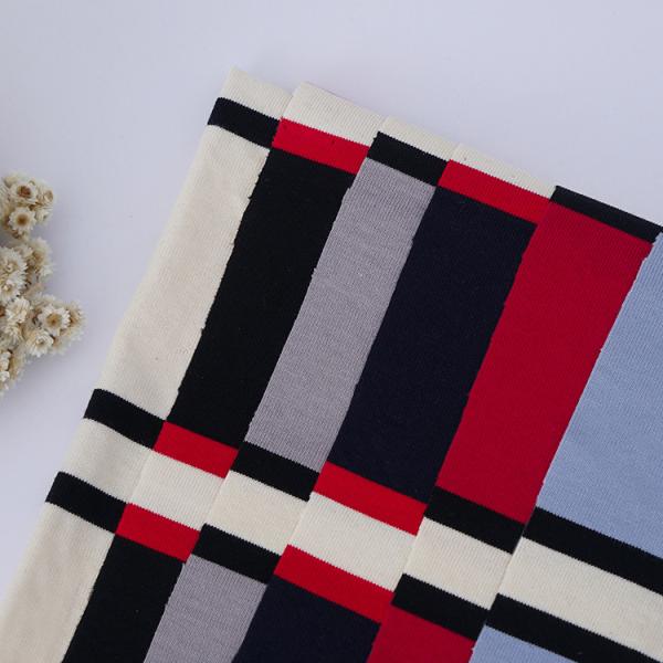 Double Yarn Comfortable Environmentally Friendly Healthy Striped Cotton Fabric For Long Sleeve Clothes