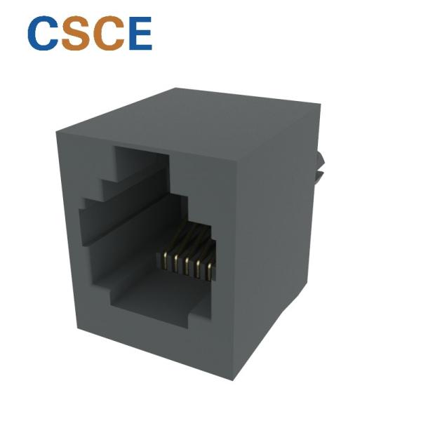 Quality 5222 Series  RJ11 single Port Modular Jack Connector  6P6C With Post DIP 180 Degree for sale