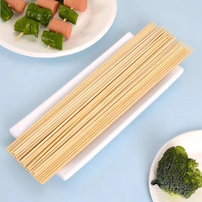 Natural Bamboo Disposable BBQ Skewer Sticks For Outdoor Camping And Business Gifts