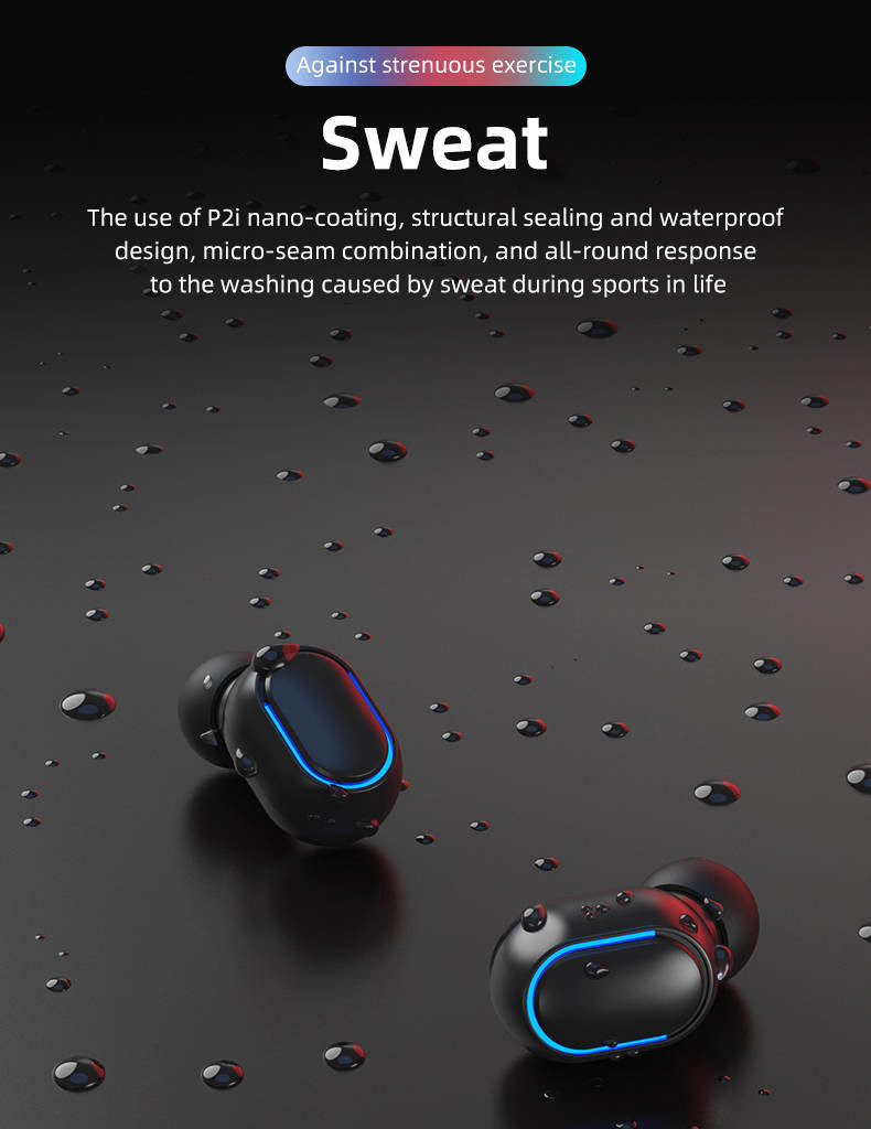 Exercise Bluetooth Wireless Earphones Sweat Proof Strong Bass TWS Bluetooth Earbuds