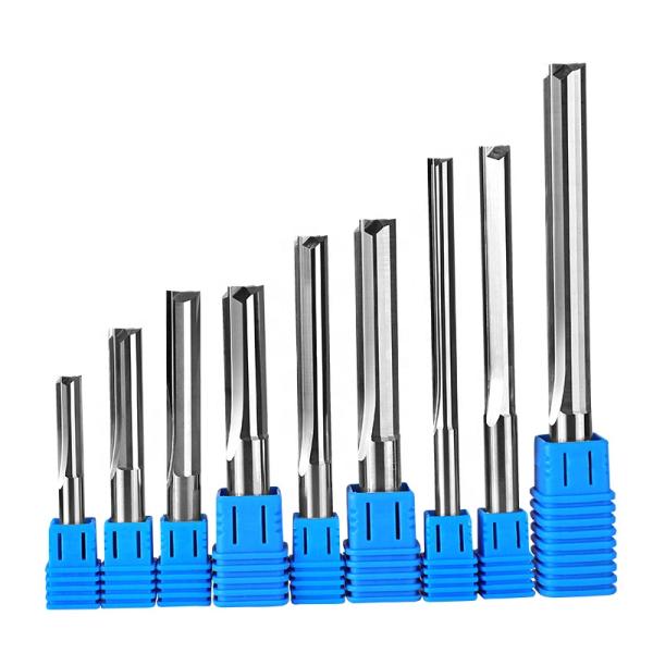 Manufacturer DLC Coating Cnc Router Tools Solide Carbide End Mill Wood Cutter Bit CNC 2 Flute Straight Bit 6mm