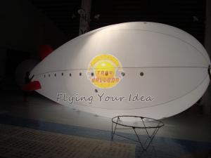 China 7m Inflatable Helium Lighting Blimp / Zeppelin Balloon with GE halogen bulb for Trade show wholesale