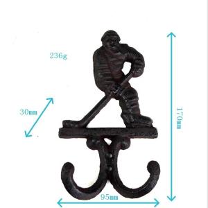 China Ice Hockey Rustic Cast Iron Coat Hooks Cast Iron Crafts wholesale