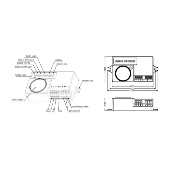 Clustered Control RF Wireless Motion Sensor High Anti - Interference 3 Step Dimming