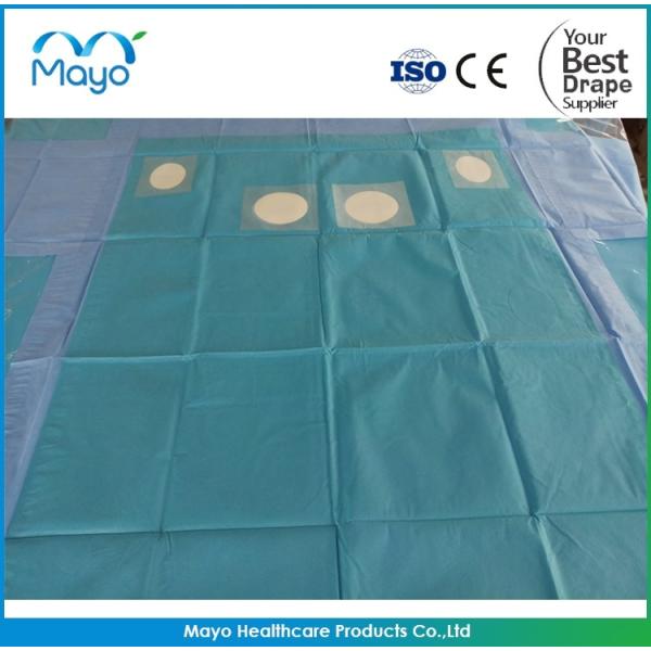 Sterile Femoral Angio Drape 240cm x 370cm Blue SMS Material