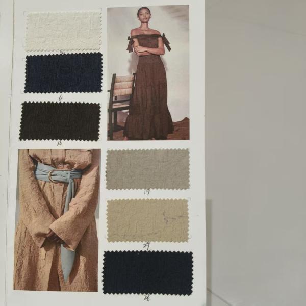 Lightweight Environmentally Friendly Fabric 154GSM Summer Clothes Fabric 89% Polyester 11% ECOGRASS