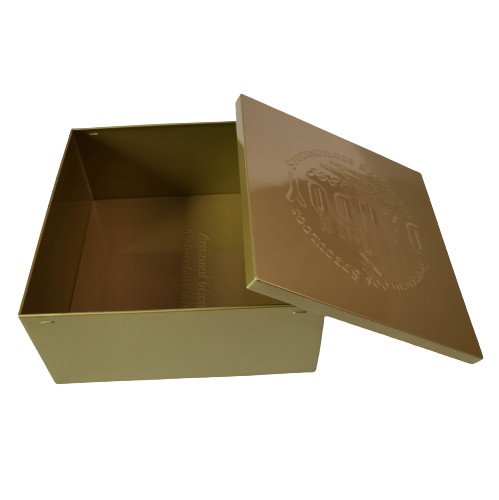 FDA Certified Large Square Biscuit Tin Jars With Lids Straight Angle