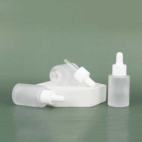30ml 50ml 60ml Cosmetic Skin Care Essential Oil Essence Packaging Frosted Glass Flat Shoulder Matte Serum Dropper Bottle and Box