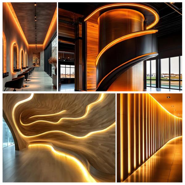 Silicone flexible waterproof LED three sided luminous neon light 12 * 12mm indoor and outdoor neon decorative light