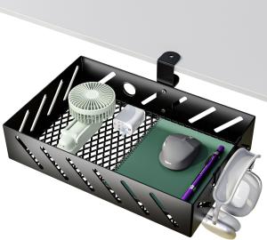 360 Degree Rotatable Clamp-on Under Desk Drawer Hidden Organizer for Easy Installation