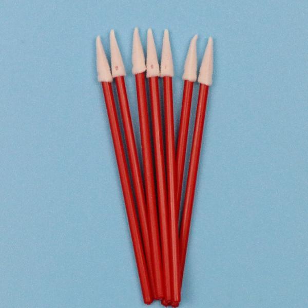 TX750 Lint Free Mini Pointed Sponge Stick Small Car Cleaning Compressed Cleanroom Foam Swab with Red Handle