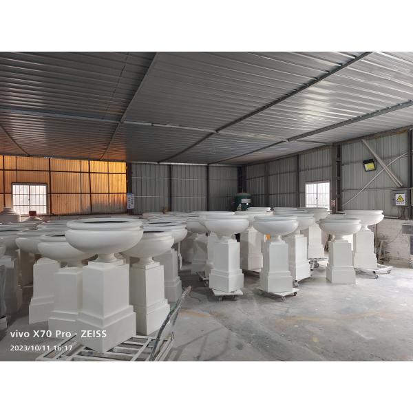 Hand Carved Fiberglass Customized Flower Pots with Drainage Hole