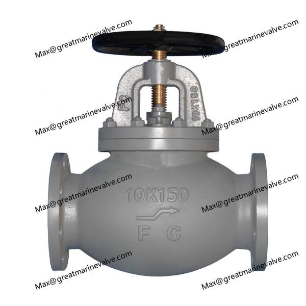 JIS F7307 MARINE CAST IRON ANGLE VALVE 10K 2" to 14" DN50-DN450