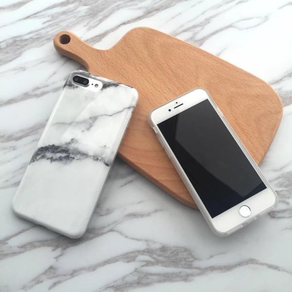 Soft TPU Black&White Marble Pattern Back Cover Cell Phone Case For iPhone 7 6 6s Plus