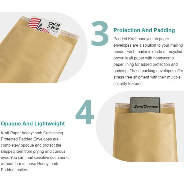Customized Recycled Padded Envelopes Kraft Honeycomb Paper Mailer