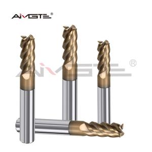 China 4 Flute Solid Carbide End Mill Nano Bronze Coating CNC Milling Tools For Hard Materials HRC60 wholesale