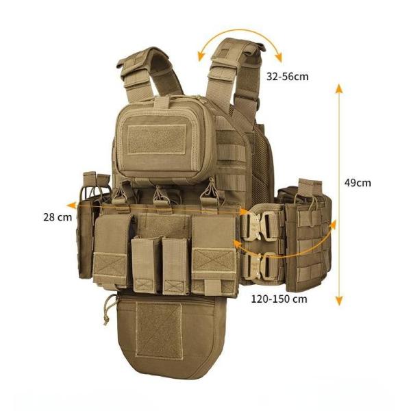 CS Field Protective Camouflage Combat Waistcoat Khaki 1000D Fabric Multifunctional