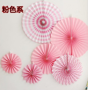Festive festive supplies paper fan flower set home party wedding decoration decoration 6 sets of paper fan flowers.