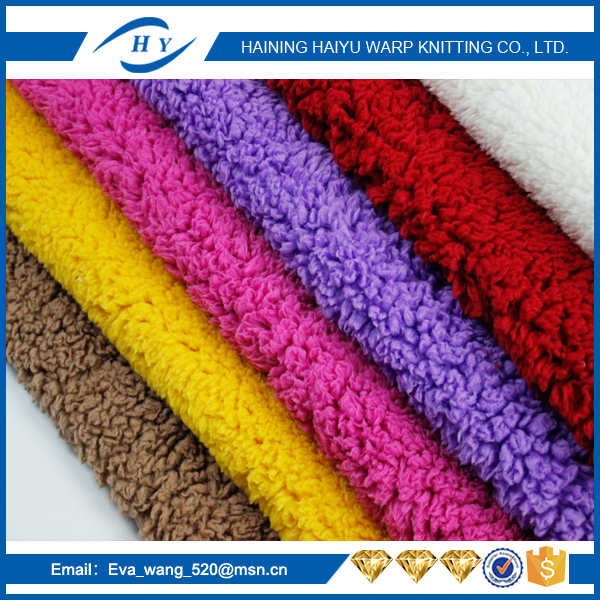 polyester fabric brown sherpa berber fleece