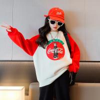 China Girls' cartoon hoodie Children's Spring and Autumn clothing thick casual hoodie printed red top for children aged 4-16 for sale