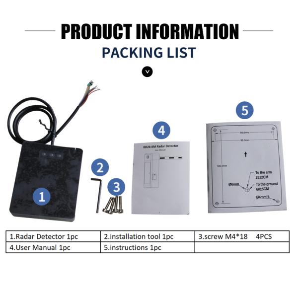 Easy Setting Rapid Response Vehicle Detection Sensor 1-6 M Detection Range