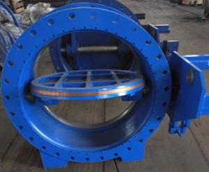 China AWWA DN1000 Worm Gear Eccentric Butterfly Valve / Industrial Butterfly Valve Casting Iron Material wholesale
