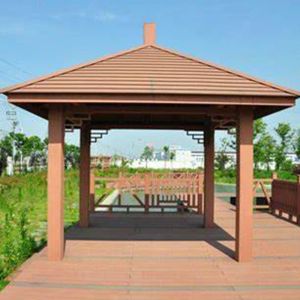 China Outdoor Brown WPC Gazebo UV Resistant WPC Pavilion Assembly wholesale