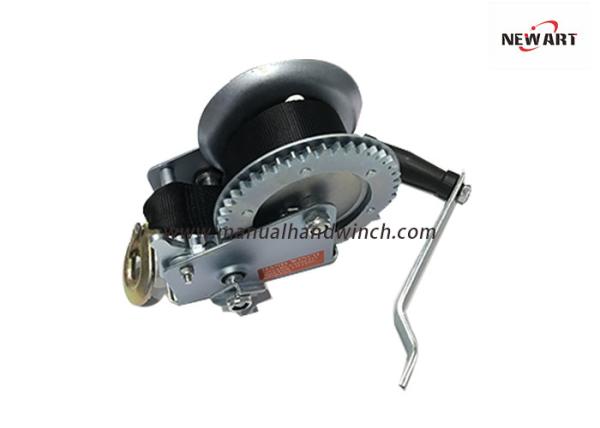 Quality Heavy Duty Single Hobbing Gear Cable Hand Winch With Strap 1000lb Lifting for sale