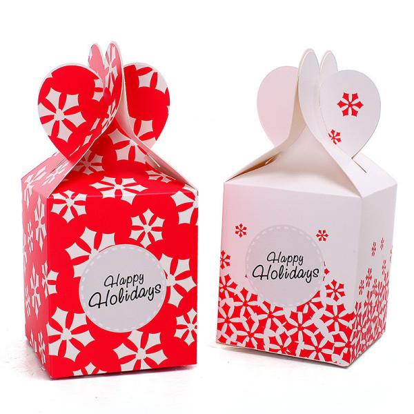 Christmas Ribbon Paper Box Lid And Base Gift Box Custom Design CMYK Printing