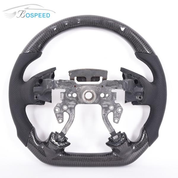 Gloss Sports Car Honda Crz Steering Wheel Carbon Fiber Black Leather 350mm