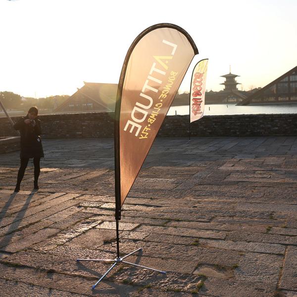 Outdoor Knitted Polyester Flag Advertising Signs Heat Sublimation Printing