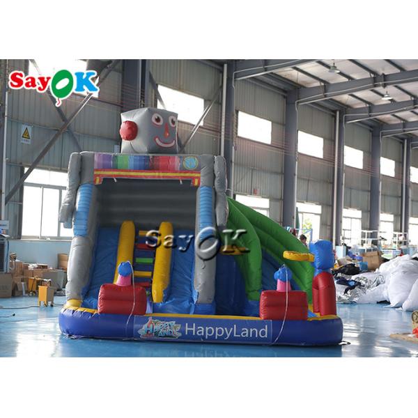 Inflatable Bouncy Slides Custom Backyard Robot Themed Inflatable Water Slide With Pool