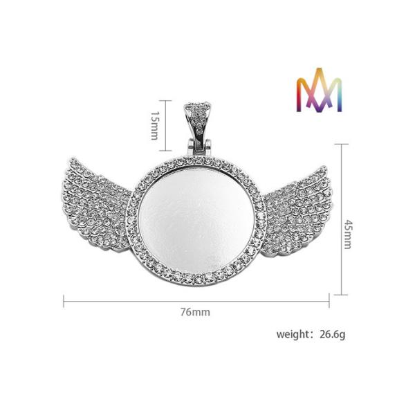 Antifatigue Rustproof Round DIY Jewelry Charms With Wings
