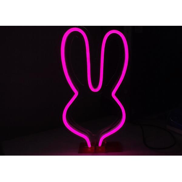 Pink Rabbit Neon Signs with stand & USB for Christmas gift For Child