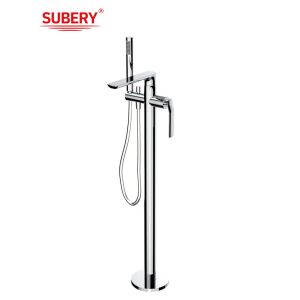 China Brass Chrome Freestanding Bathtub Faucets Single Lever Wall Mounted wholesale