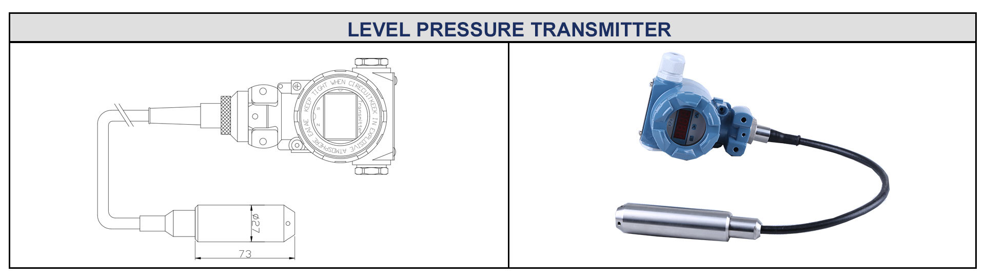 High Precision BH93420-II Water Level Transmitter For Liquid Fuel Engine Oil Pressure