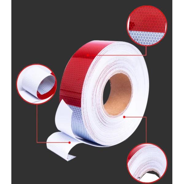 High-Quality Red and White Reflective Warning Tape for Truck, Trailers, Heavy & Long Vehicles