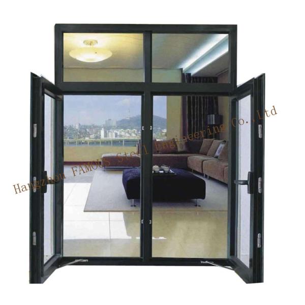 High Wind Loading Swing Glass Aluminum Frame Windows Heat Radiation