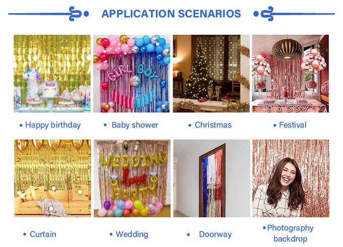 Shimmery Party Dressing  For Birthday Wedding and More Easy to Hang Indoor/Outdoor Party Decor 1