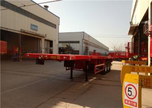 China 3 Axle Steel Flatbed Semi Trailer For Shipping 40ft Container Transport wholesale