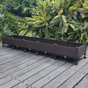 China Iso9001 Decorative Outdoor Plastic Planter On Wheels Environment Friendly on sale