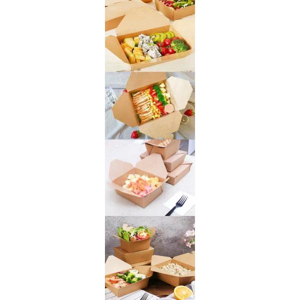 CMYK Pantone Kraft Pasta Salad Box OEM ODM Disposable Paper Lunch Box